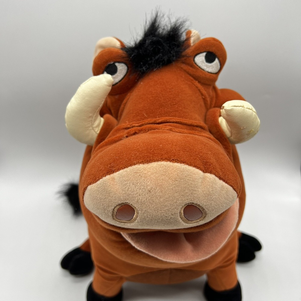 Disney Lion King Pumbaa Large Plush 13" Vintage Stuffed Animal Rare Hard to Find